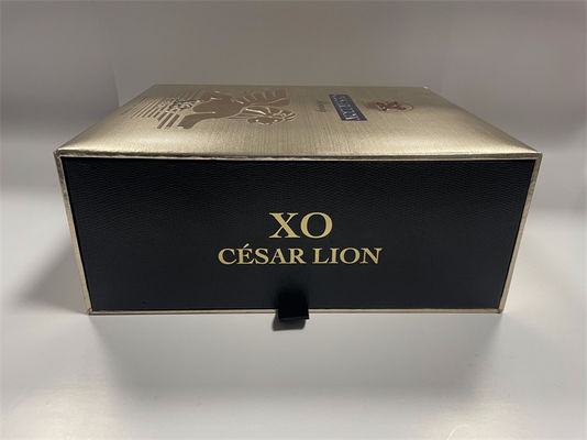 चिह्नित लोगो रेड वाइन बॉक्स साटन अस्तर शराब की बोतलों के लिए कार्डबोर्ड बॉक्स
